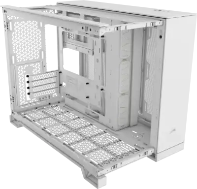 boitier micro atx corsair 2500x blanc argent vitre