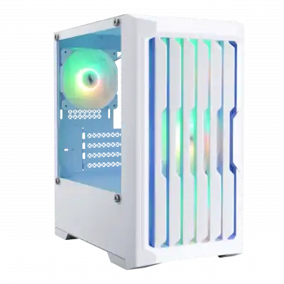 boitier pc 1stplayer h2 rgb blanc panneau vitre