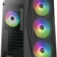 boitier pc aerocool falcon-a rgb noir panneau vitre