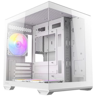 boitier pc antec cx60m argb blanc micro atx vitre