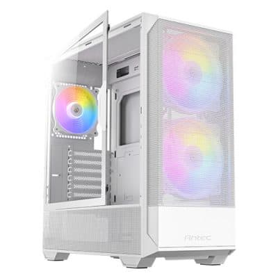 boitier pc antec nx416l blanc atx vitre argb