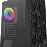 boitier pc atx aerocool hive v2 rgb noir panneau vitre