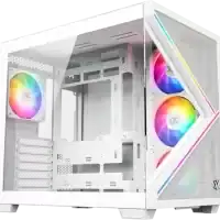 boitier pc atx xyz qubex rgb blanc panneaux vitres