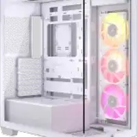 boitier pc corsair icue link 3500x rgb blanc vue panoramique