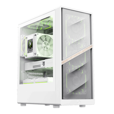 boitier pc gamemax aeris 330 mesh blanc micro-atx argb
