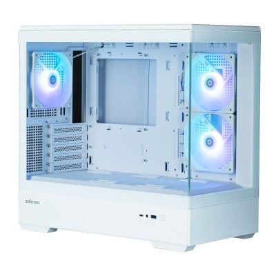 boitier pc mini tour micro atx zalman p30 rgb blanc vitré