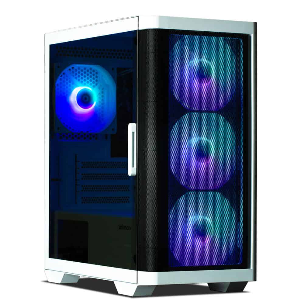 boitier zalman m4 white rgb micro atx avec panneau vitre