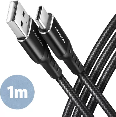 cable usb axagon usb a vers usb c 1m noir
