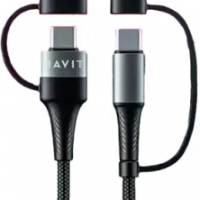 cable havit cb6244 4-en-1 usb 60w noir