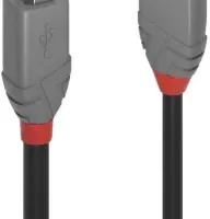 cable usb 2.0 lindy a b 2m gris