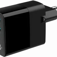 chargeur secteur gembird 30w usb-c 2 usb-a noir