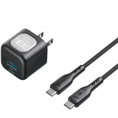 chargeur secteur havit uc233 33w usb-c usb-a noir