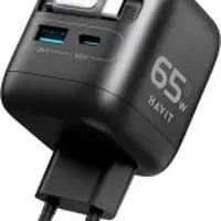 chargeur secteur havit uc252 gan 65w usb-c usb-a noir