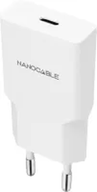 chargeur secteur nanocable usb c 20w blanc