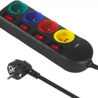 multiprise maclean mce508b 4 prises usb noire