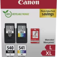 pack canon pg-540l cl-541xl avec 50 feuilles photo