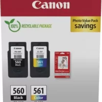 pack canon pg-560 cl-561 avec 50 papiers photo