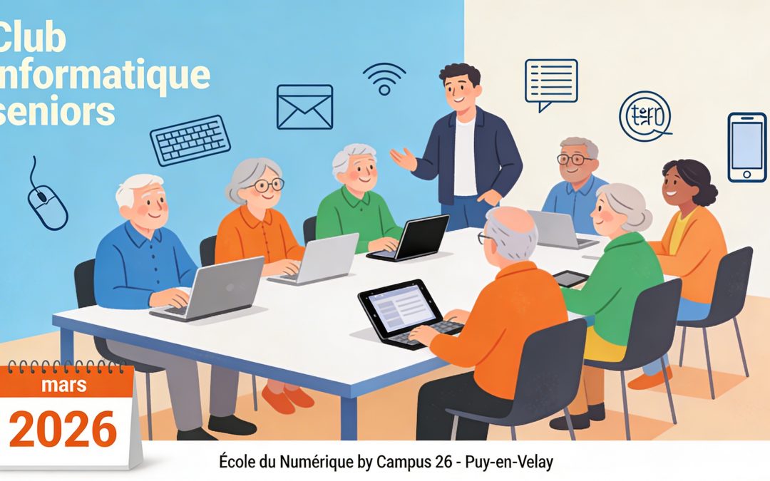 Club informatique seniors – Programme de mars 2026 à l’École du Numérique by Campus 26​​