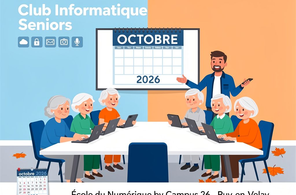 Club informatique seniors – Programme de Octobre 2026 à l’École du Numérique by Campus 26​​