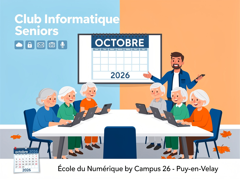 Club informatique seniors – Programme de Octobre 2026 à l’École du Numérique by Campus 26​​